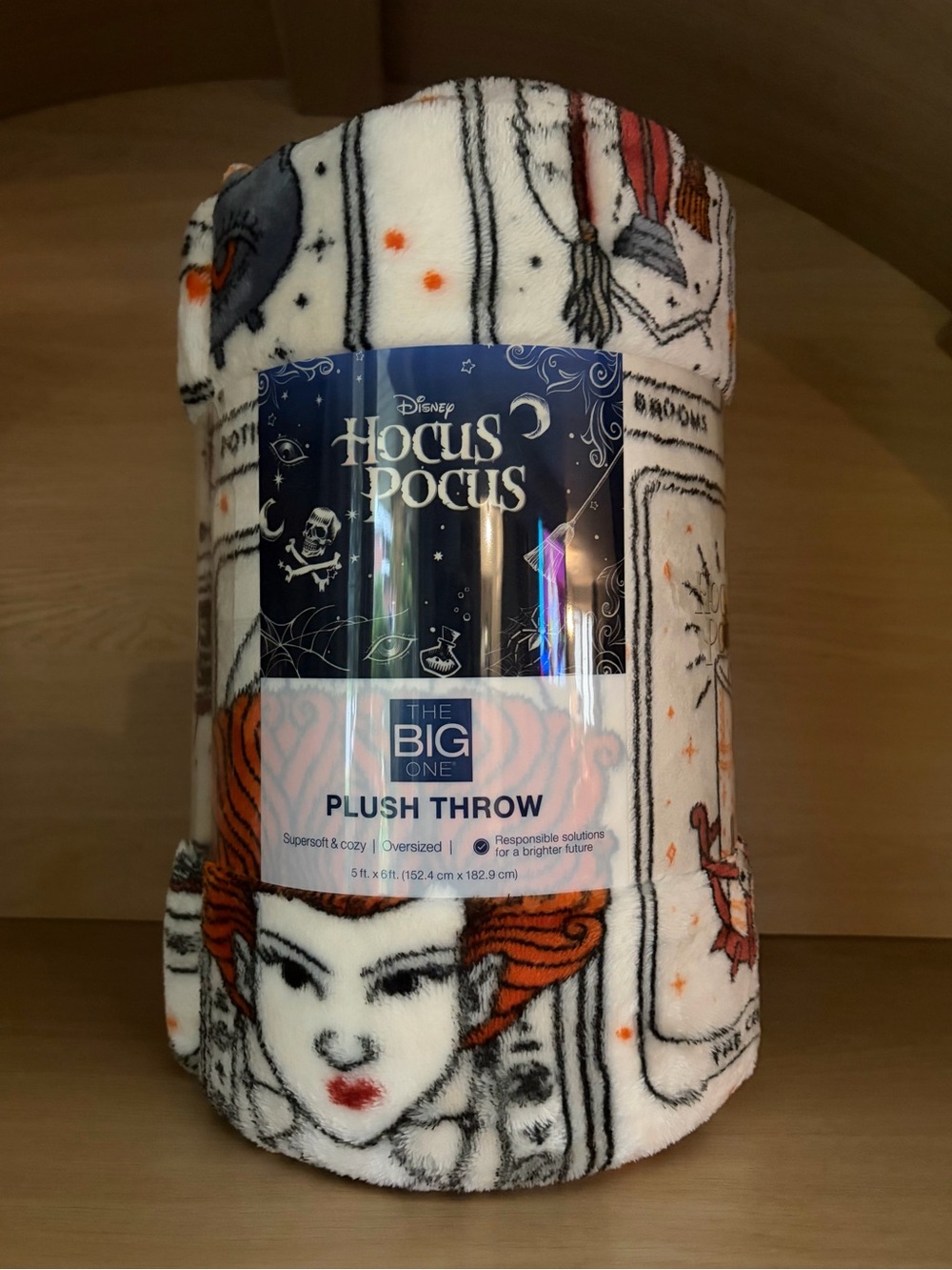 ✨$16✨NEW Disney Hocus Pocus Supersoft Oversized Plush Throw Blanket |5'x6'